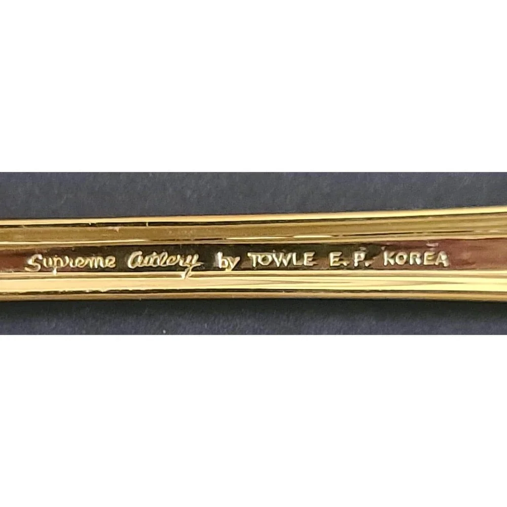 66‎ PC Supreme Cutlery by Towle Gold Aristocat Electroplated Flatware Set Korea